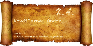 Kovásznai Andor névjegykártya