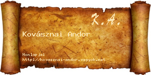 Kovásznai Andor névjegykártya
